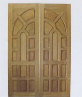 ประตูไม้สักคู่ประกบ ขนาด 80x200cm  0